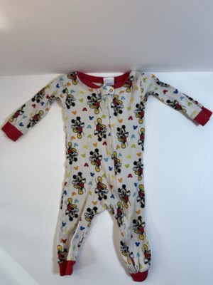 Disney Baby Mickey Mouse Sleeper One piece Size 12 Months All Over Print  Read