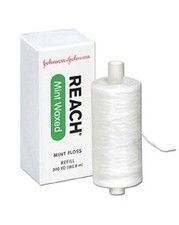 600 yards Johnson Johnson Reach Mint Floss Waxed refill spool 2733 Flosser