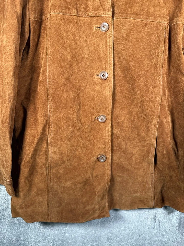 Abrigo Chaqueta Cherokee Cuero Abotonable Marrón Claro Para Hombre XL Clásico Forrado Foto 3 de 4