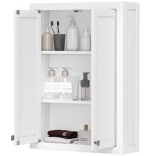 HOMCOM Bathroom Wall Medicine Cabinet, White, Used