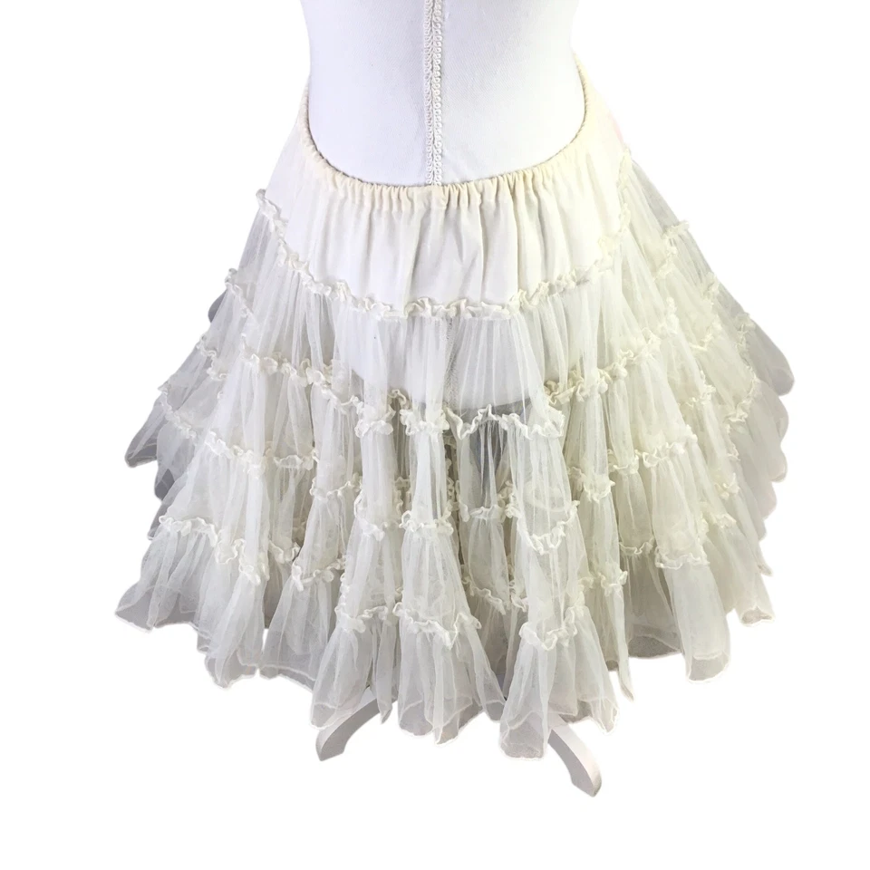 Anágua Ruthad Vintage Crinolina Swing Quadrada Dança Branca Western Anos 50 Anos 60 - Imagem 3 de 4
