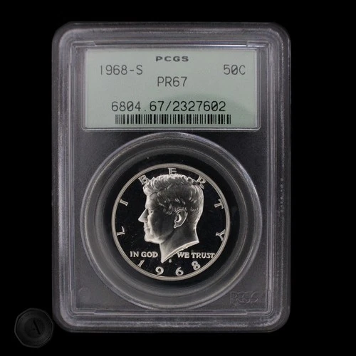 1968-S Kennedy Half Dollar PCGS PR67  40% Silver Old Green Holder -E0148