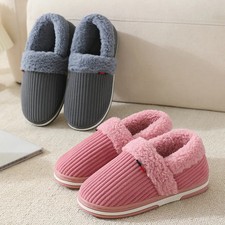 New Men Slippers Big Size Winter Warm Plush Indoor Slides Women Soft