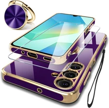 For Samsung Galaxy A16 5G Case with Screen Protector+Metal Rotatable Kickstand