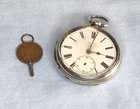 antique hallmarked silver 1889 T.R.Russell Liverpool large pocket watch