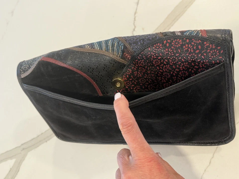 Bandolera/hombro/cartera sin asas de cuero vintage CARLOS FALCHI  Foto 4 de 4