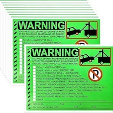 20 PCS Parking Violation Stickers, 5.5 x 7.5 inch Fluorescent Label No 20pcs
