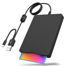 Floppy Disk Reader, 3.5 inch External Floppy Disk Drive with USB Type-C, Port...