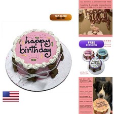 Bubba Rose Pink Dog Birthday Cake - 4.25" 1 Count - Made in USA