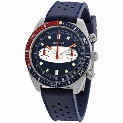Bulova Archive Series SURFBOARD Chronograph Pepsi Bezel Men's 40mm Watch 98A253