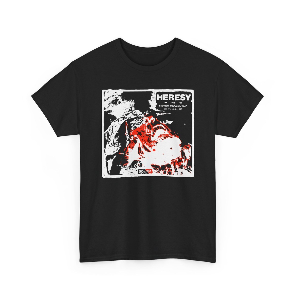 Heresy Tee-Shirt, Never Healed Flexi ep, UK Hardcore, UNISEX SHIRT