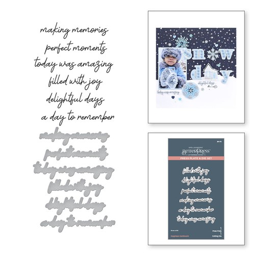Spellbinders Happiness Sentiments Press Plate & Die Set from the Storytelling by - Picture 4 of 4