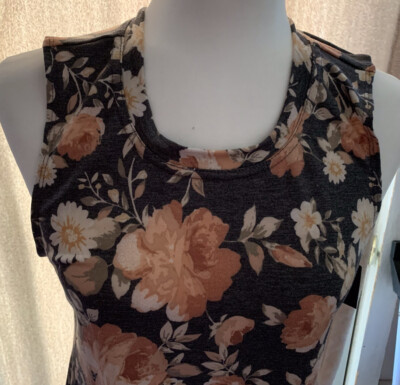 Fortune+Ivy Floral Sabria Knit Tank Dress Women's size Medium NEW Orange  Roses | eBay