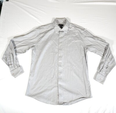 Structure Button Up Shirt Adult Medium 38-40 Gray Long Sleeve Mens