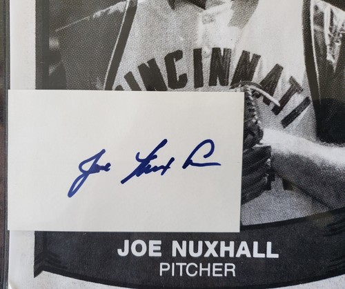 Joe Nuxhall Autograph Cincinnati Reds MLB 3x5 Index Card - Picture 2 of 2