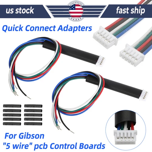 2X For Gibson Quick Connect Adapters Control Board PCB Pickup Wire Connector US