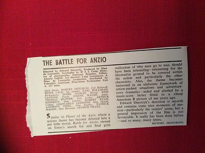 m76c ephemera 1968 filmkritik the battle for anzio dmytryk mitchum