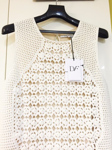 DVF Dress Thalia New with Tags Color Cream Size Small Beautiful Feminine - Picture 2 of 4
