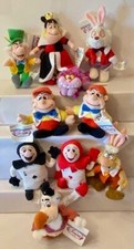 The Disney Store Alice in Wonderland Set of 10 Bean Bag Plush Toys