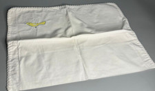 French vintage baby pillow case bird design yellow and white cotton