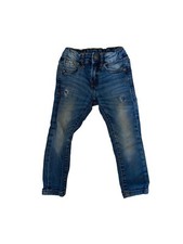 Zara Kids Slim Skinny Denim Jeans Blue Distressed Toddler SZ 2-3 Good Condition
