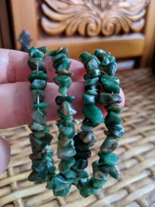 Women's NATURAL MOSS AGATE GREEN GEMSTONE WOMEN'S BRACELET 34" COIL One size