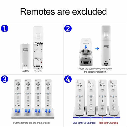 Wii Remote Controller Battery Charger For Nintendo Wii / Wii U Remote Controller - Picture 11 of 14