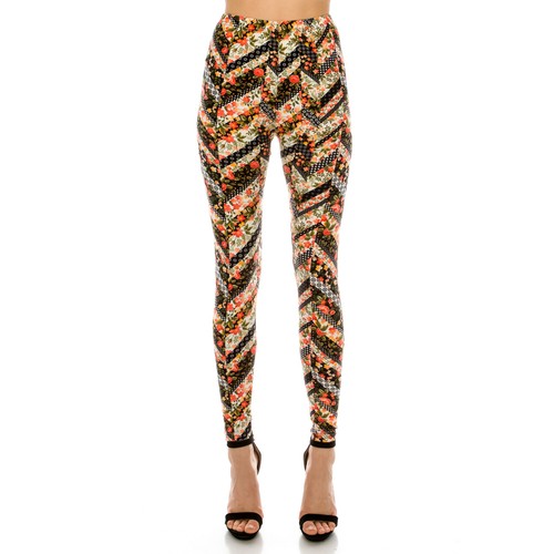 Leggings largos estampados para mujer de largo completo elásticos de material cepillado suave - Imagen 30 de 55