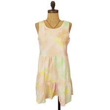 Love Fire Mini Dress Size L or M Tiered Tie Dye Sleeveless RUNS SMALL NWT B3