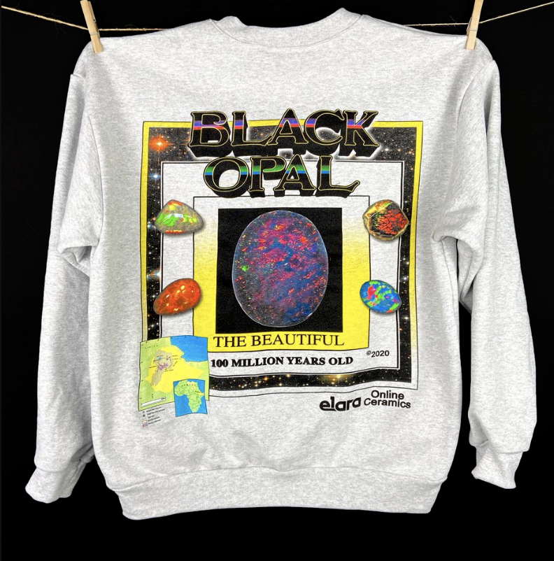 RARE, A24 x Online Ceramics Uncut Gems Black Opal Movie Sweatshirt  