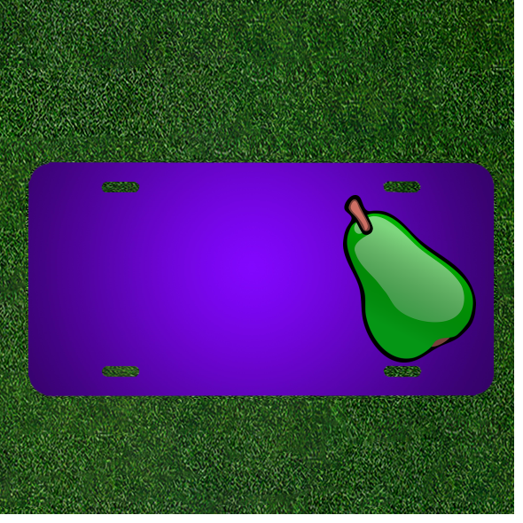 Custom Personalized License Plate With Add Names To Pear Green Fruit Healthy