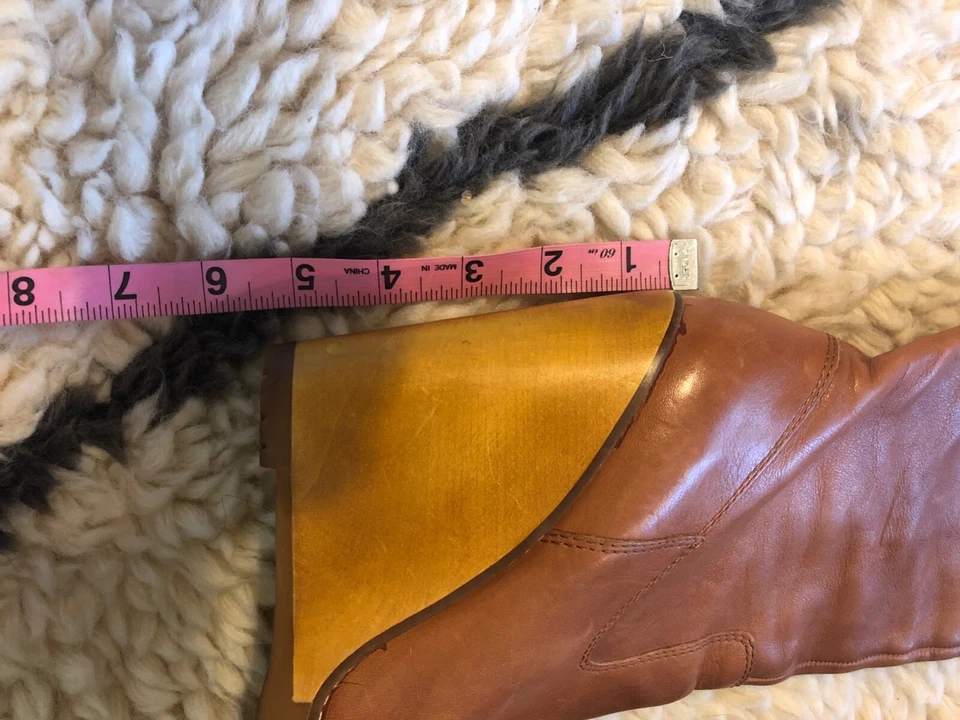 Ralph Lauren leather wooden women's boots vintage 6.5 - Image 2 of 4