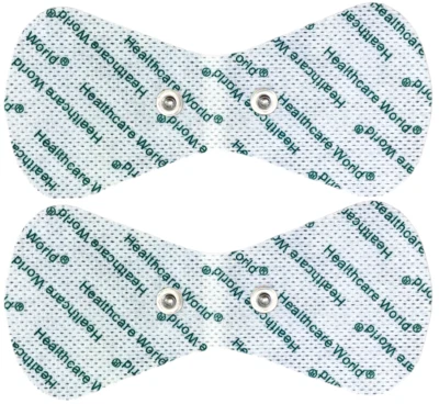 HEALTHCARE WORLD TENS Elektrodenpads (2 Stück) selbstklebende Pads mit 3,5 mm Bolzenanschluss