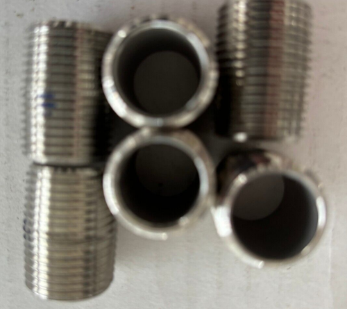 Mamelon De Tuyau Fileté NPT 1/2 X 10" - Sched 40 - Acier Inox 304/L - Neuf