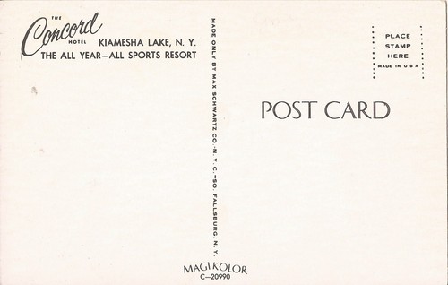 Kiamesha Lake, NEW YORK - Concord Hotel - Catskills - Borscht Belt - Picture 2 of 2