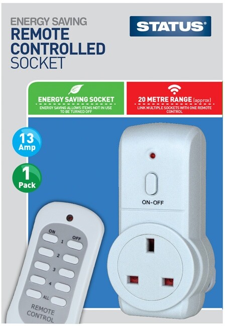 Wireless Remote Control Smart Plug in Socket 13AMP Energy Saving 1 Socket Remote
