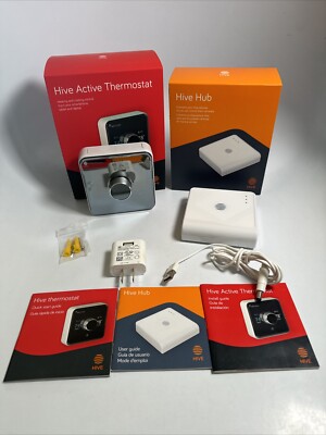 HIVE Active Heating and Cooling Thermostat SLT4 + Hive Nano 2 Hub Clean Works