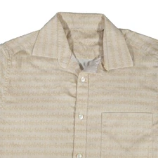 Louis Philippe Button Up Shirt Mens Size Medium Cream Orange Premium Cotton