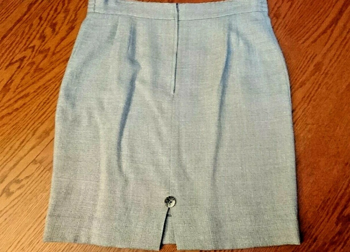 Tuta gonna vintage originale VALENTINO 2 pezzi misto lana grigio chiaro Italia TG 44 10