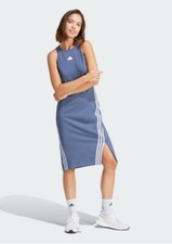 NWT Adidas Blue Future Icons 3-Stripes Athletic Stretch Tank Dress - Medium