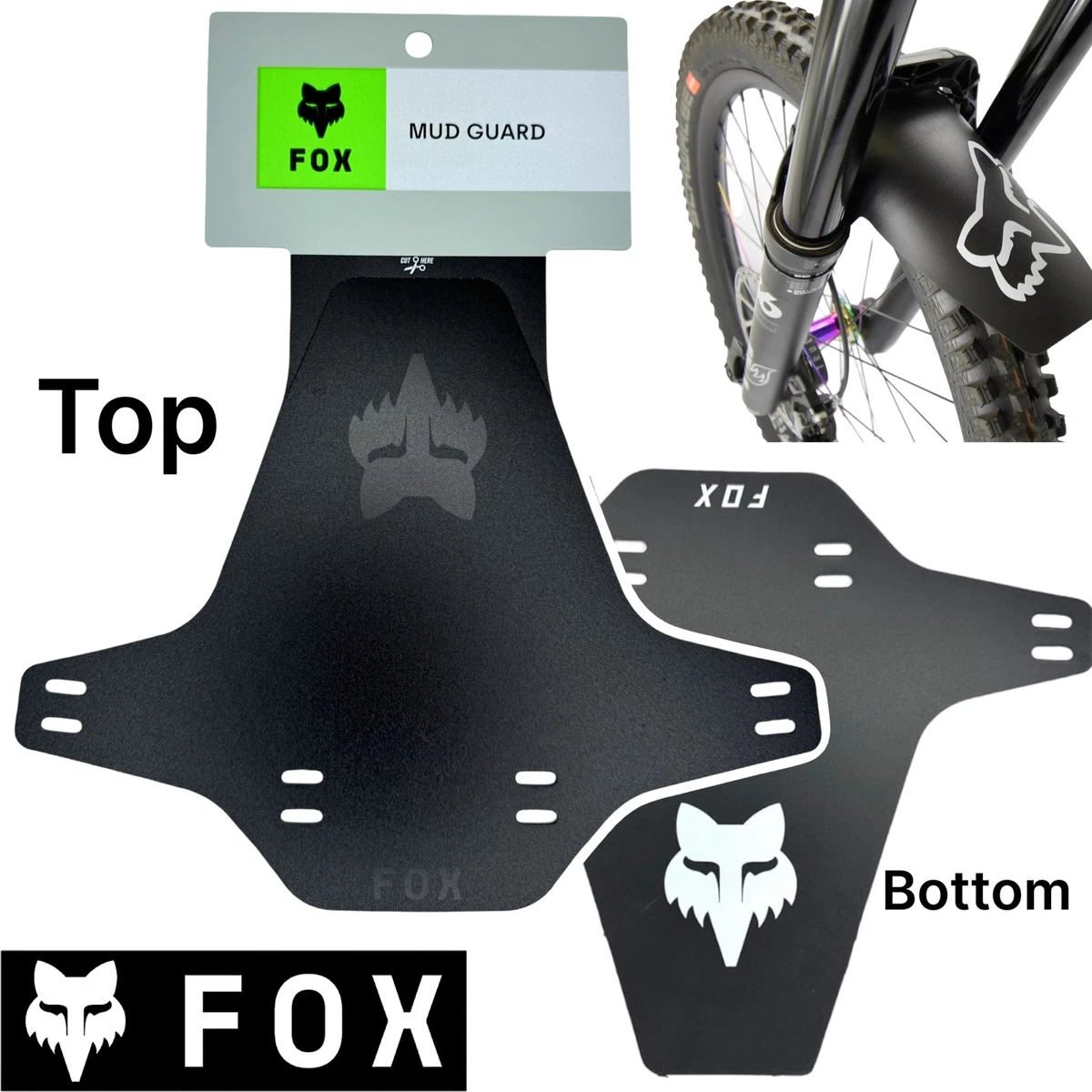 Favuit Parafanghi Per Mountain Bike - Set Anteriore E Posteriore Universale, 25g, In PP, Regolabile Con Fascette, Per Ruote 20-29 Pollici - 3