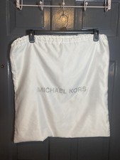 Michael Kors Satin White Silver Letters Drawstring Dust Cover Storage Bag 20x21
