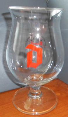 DUVEL D BELGIEN TULPE HALBES PINT (330ML) GLAS ROT D GEÄTZT D IM SOCKEL 12 VERFÜGBAR