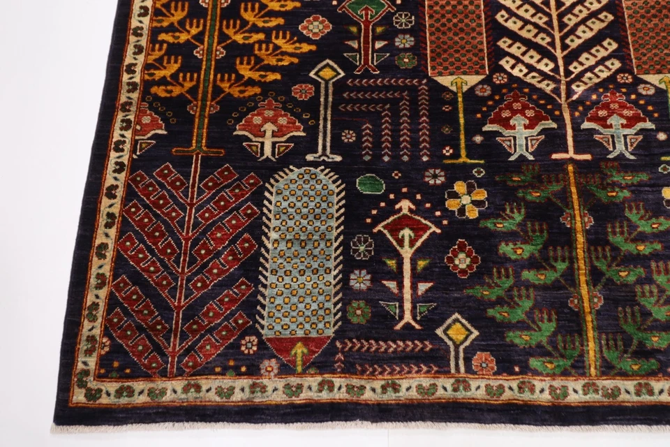 7 x 10 ft Navy Blue Afghan Hand Knotted Wool Area Bidjar Bedroom living room Rug - Image 4 of 4