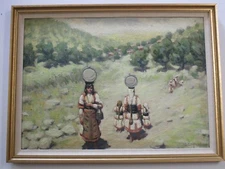 STEFAN EGAROV PAINTING ANTIQUE RUSSIAN IMPRESSIONISM WORKS FARM FIELD CROPS OLD