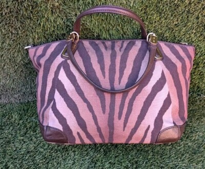 Coach 28093 Madison Kelsey Zebra Jacquard Leather Crossbody