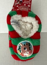 New-Rudolph The Red Nose Reindeer- Toddler Gripper Slipper Socks Size 2T-3T