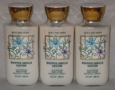 3 Bottles of Bath  Body Works WHIPPED VANILLA CHIFFON Body Lotion NEW