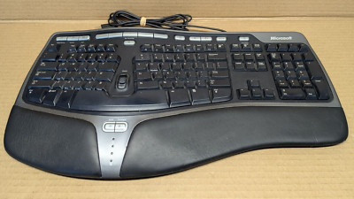 Microsoft Natural Ergonomic PC Keyboard v1.0 KU-0462 Wired USB **READ**