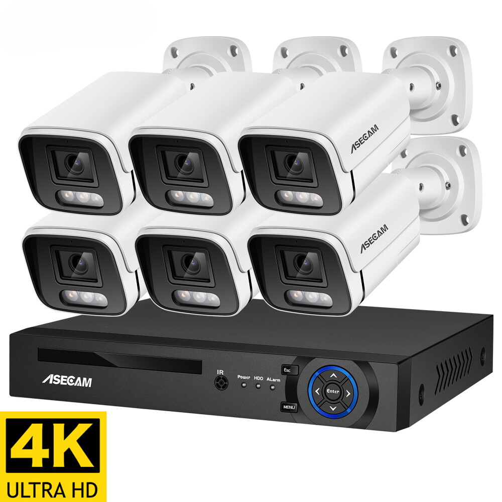 4K Security Camera System 8MP NVR AI Color Night Home Video Surveillance Camera